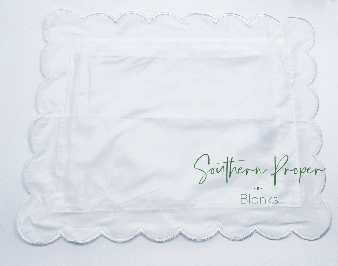 Southern Proper Blanks - Pillowcase - Scalloped edge: Light Blue / 12”x 20” - Pisgah Needleworks