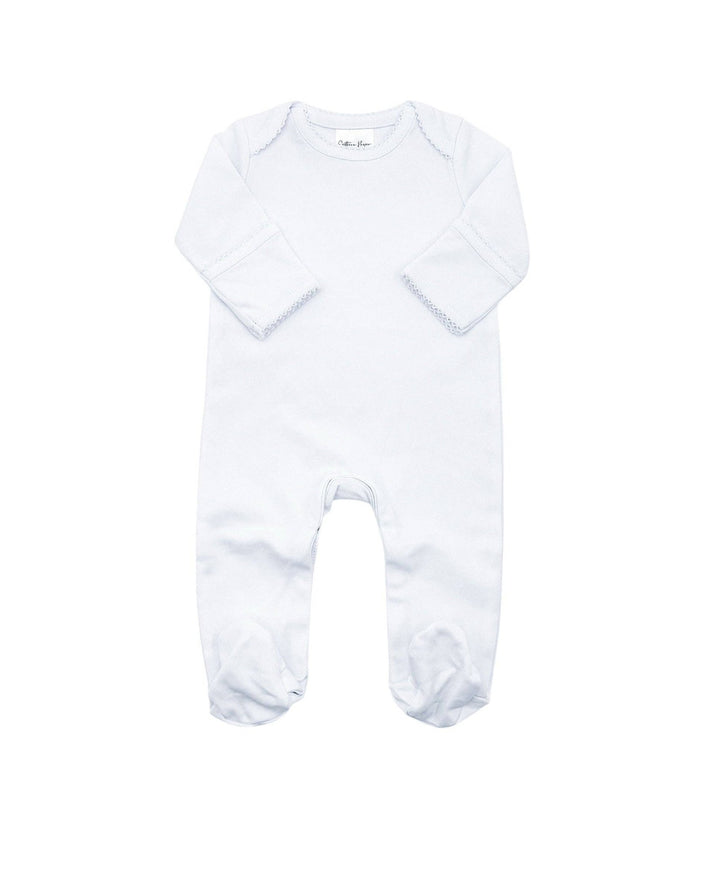 Southern Proper Blanks - Proper Footies: White w/ Blue / NB - Pisgah Needleworks