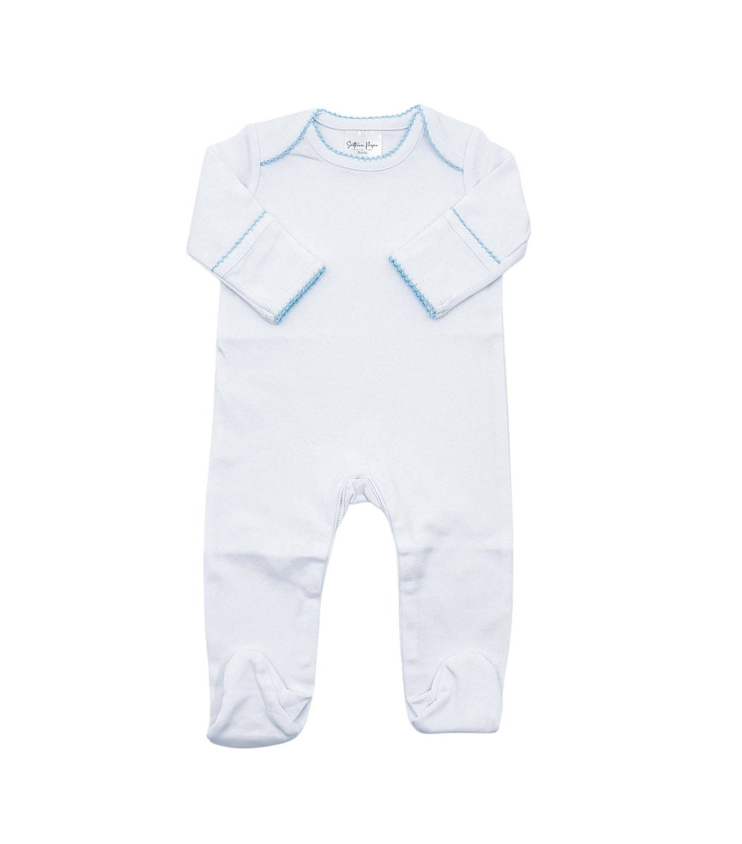 Southern Proper Blanks - Proper Footies: White w/ Blue / NB - Pisgah Needleworks