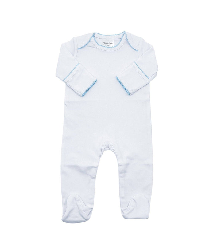 Southern Proper Blanks - Proper Footies: White w/ Blue / NB - Pisgah Needleworks