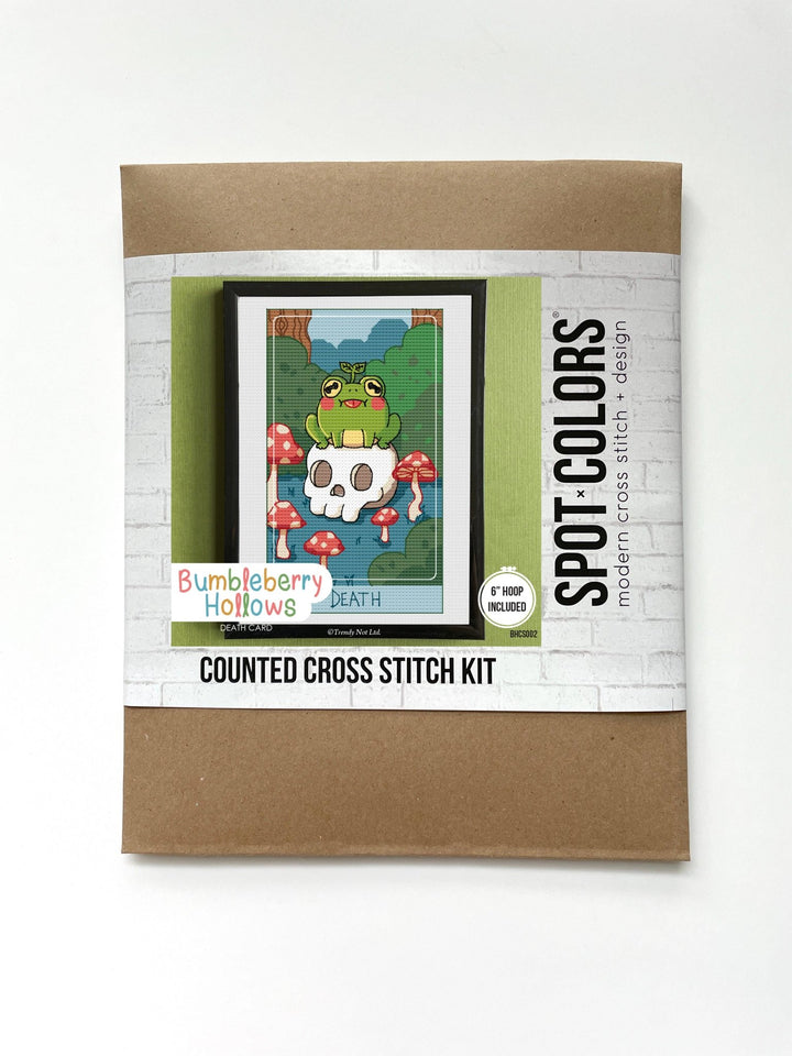 Spot Colors - Death Card by Bumbleberry Hollows Counted Cross Stitch Kit - Pisgah Needleworks