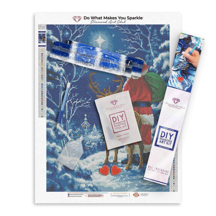 Starry Night Santa Diamond Art Kit – Square Drill Winter Scene by Diamond Art Club - Pisgah Needleworks