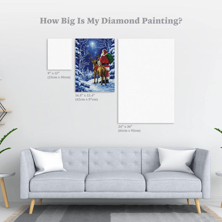 Starry Night Santa Diamond Art Kit – Square Drill Winter Scene by Diamond Art Club - Pisgah Needleworks