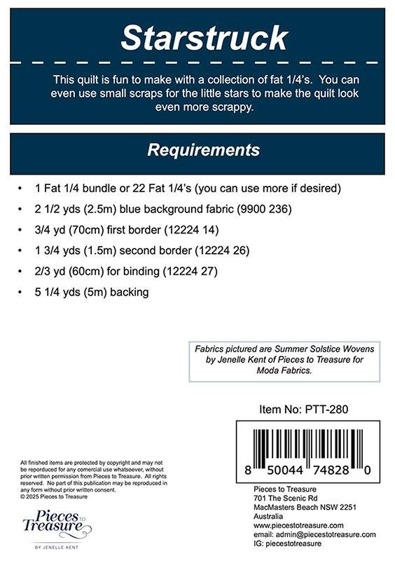 Starstruck Quilt Pattern – Pieces to Treasure by Jenelle Kent - Pisgah Needleworks