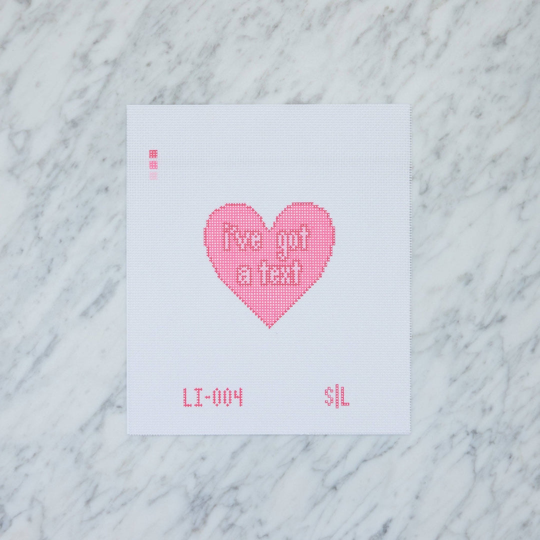 Stitch Lane Designs – Love Island “I’ve Got a Text” Needlepoint Canvas - Pisgah Needleworks