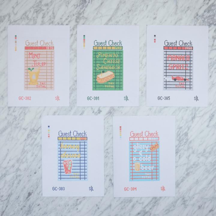 Stitch Lane Designs Pimento Cheese Sandwich Guest Check Needlepoint Canvas | 18 Mesh - Pisgah Needleworks