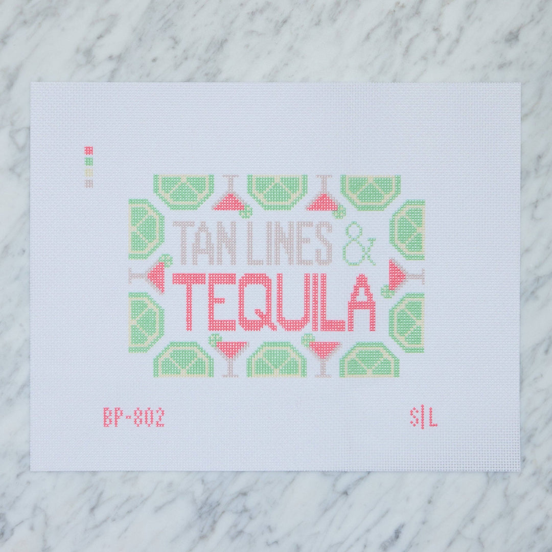 Stitch Lane Designs – Tan Lines & Tequila Needlepoint Canvas - Pisgah Needleworks