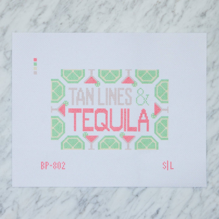 Stitch Lane Designs – Tan Lines & Tequila Needlepoint Canvas - Pisgah Needleworks