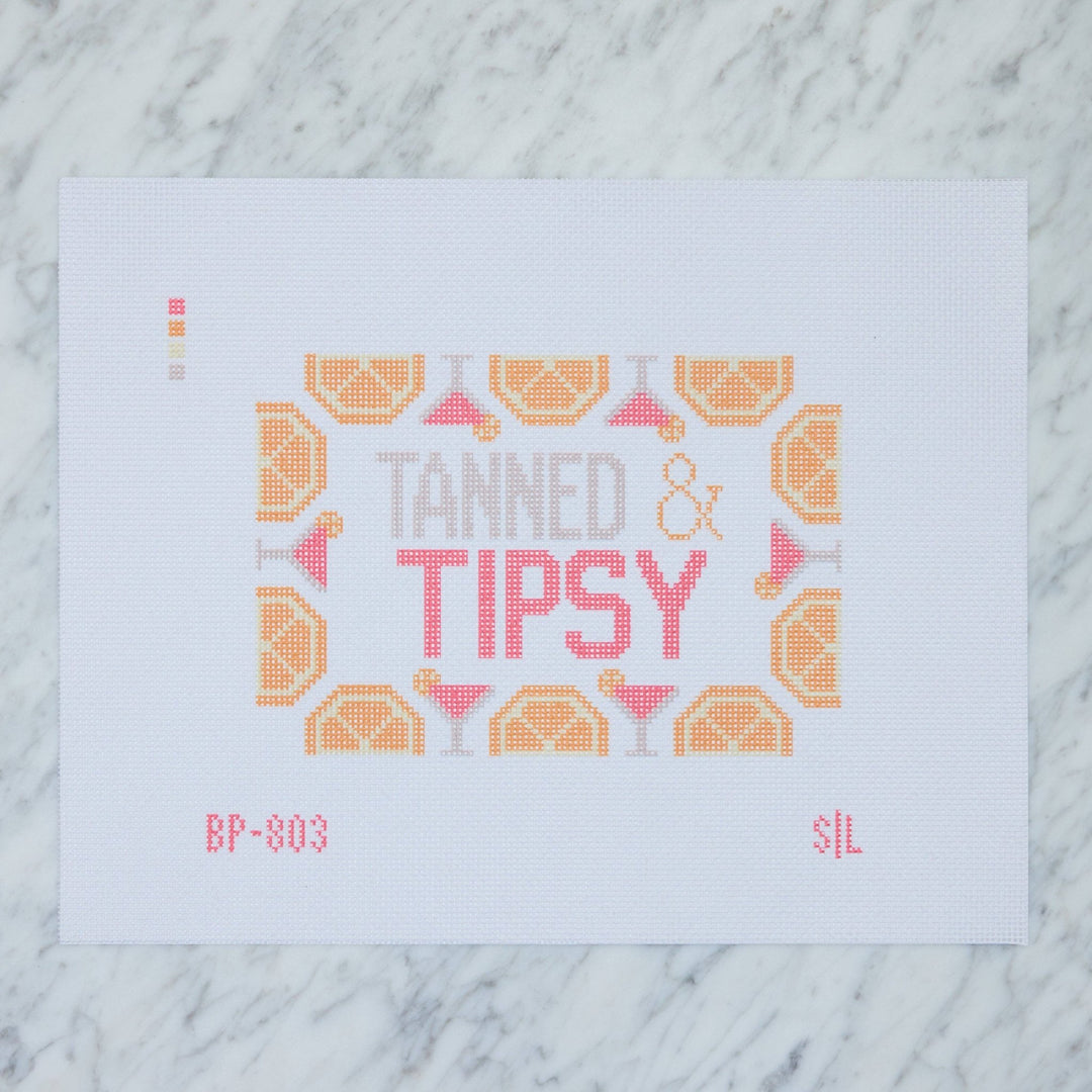 Stitch Lane Designs – Tanned & Tipsy Needlepoint Canvas - Pisgah Needleworks