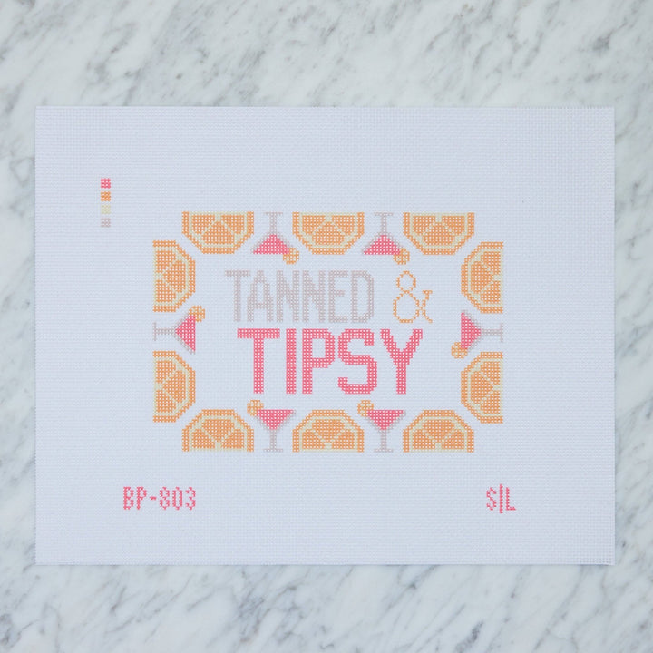 Stitch Lane Designs – Tanned & Tipsy Needlepoint Canvas - Pisgah Needleworks