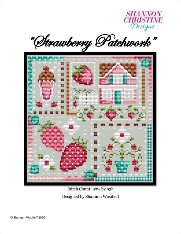 Strawberry Patchwork Cross Stitch Pattern | Quilt - Inspired Design - Pisgah Needleworks