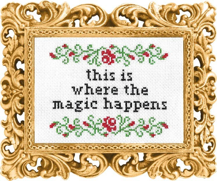 Subversive Cross Stitch – This Is Where the Magic Happens Deluxe Cross Stitch Kit - Pisgah Needleworks