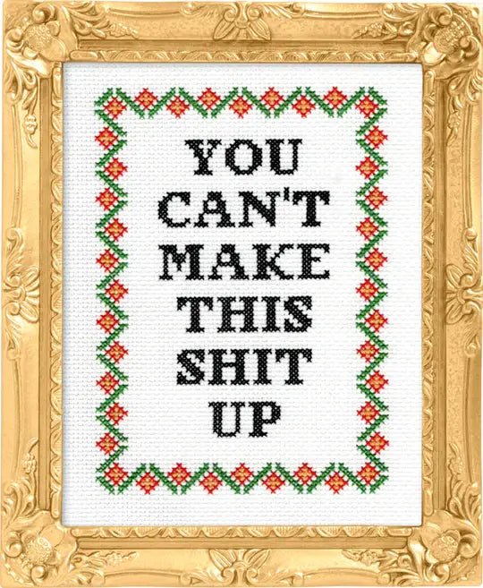 Subversive Cross Stitch – You Can’t Make This Shit Up Deluxe Cross Stitch Kit - Pisgah Needleworks