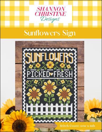 Sunflowers Sign Cross Stitch Pattern | Farmhouse Floral Design - Pisgah Needleworks