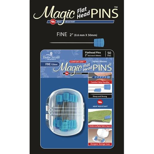 Taylor Seville Magic Pins Flat Head Fine – 50 Count (219928) - Pisgah Needleworks