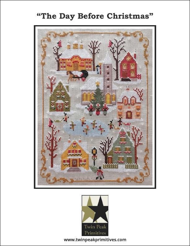 The Day Before Christmas Cross Stitch Pattern – Twin Peak Primitives - Pisgah Needleworks