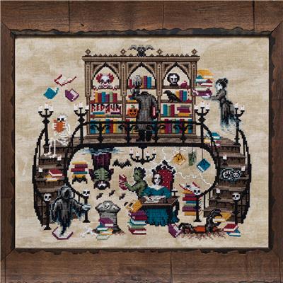 The Haunted Library Cross Stitch Pattern – Lola Crow Gothic Design - Pisgah Needleworks