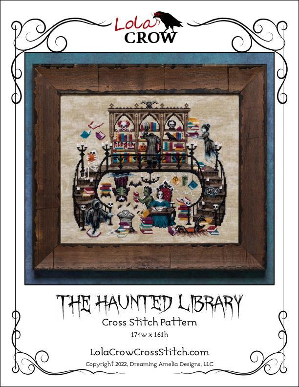 The Haunted Library Cross Stitch Pattern – Lola Crow Gothic Design - Pisgah Needleworks