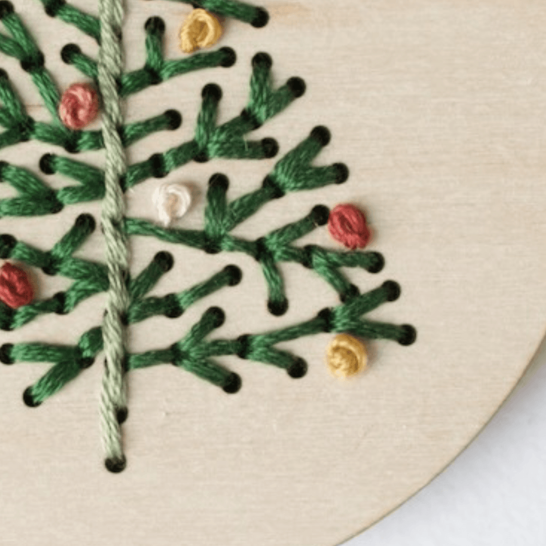 The HNB House - Christmas Tree Ornament Embroidery DIY Kit: Boxed - Pisgah Needleworks