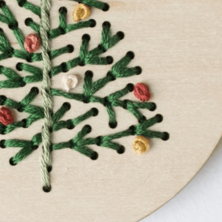 The HNB House - Christmas Tree Ornament Embroidery DIY Kit: Boxed - Pisgah Needleworks
