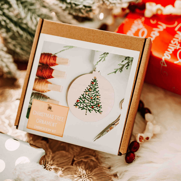 The HNB House - Christmas Tree Ornament Embroidery DIY Kit: Boxed - Pisgah Needleworks