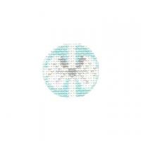 Tilli Thomas 1.25" Round Needlepoint Canvas – Blue Gift Box with White Bow - Pisgah Needleworks