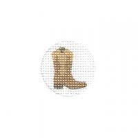 Tilli Thomas 1.25" Round Needlepoint Canvas – Cowboy Boot - Pisgah Needleworks