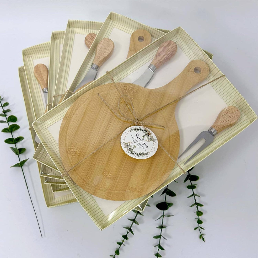 Tinkerbox Round Handled Bamboo Cheese Board – Personalized Wedding Gift - Pisgah Needleworks
