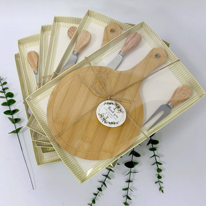 Tinkerbox Round Handled Bamboo Cheese Board – Personalized Wedding Gift - Pisgah Needleworks