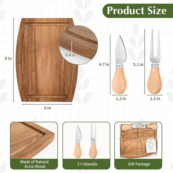 Tinkerbox Round Handled Bamboo Cheese Board – Personalized Wedding Gift - Pisgah Needleworks