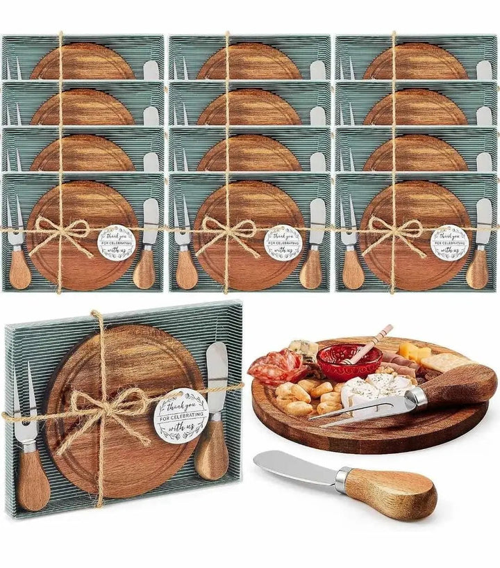 Tinkerbox Round Handled Bamboo Cheese Board – Personalized Wedding Gift - Pisgah Needleworks