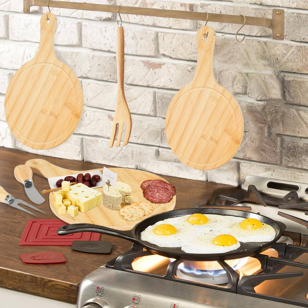 Tinkerbox Round Handled Bamboo Cheese Board – Personalized Wedding Gift - Pisgah Needleworks