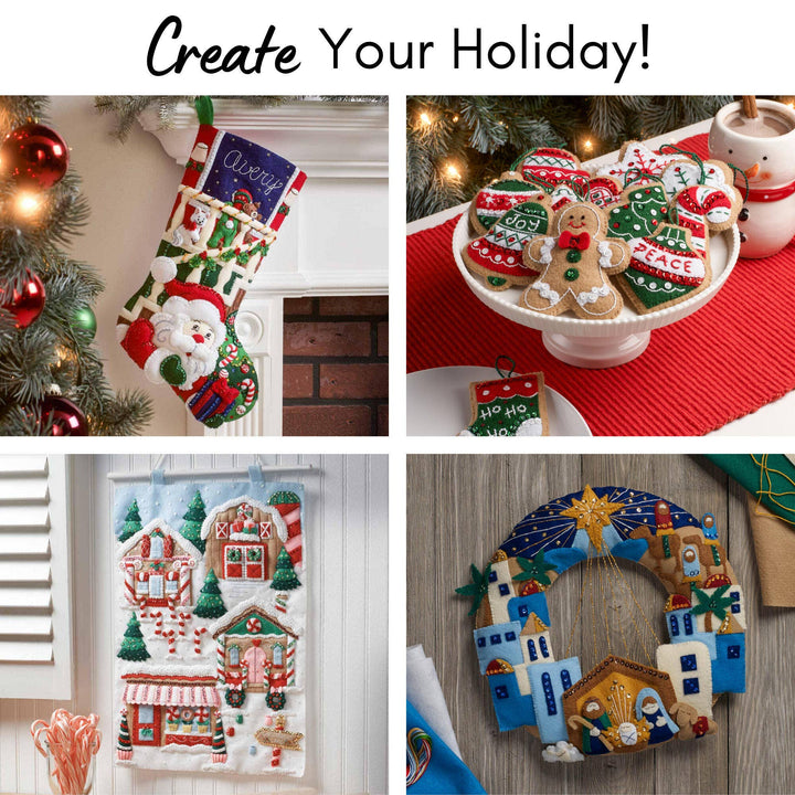 Tiny Stocking Ornaments Cross Stitch Kit – Set of 30 Mini Christmas Stockings - Pisgah Needleworks