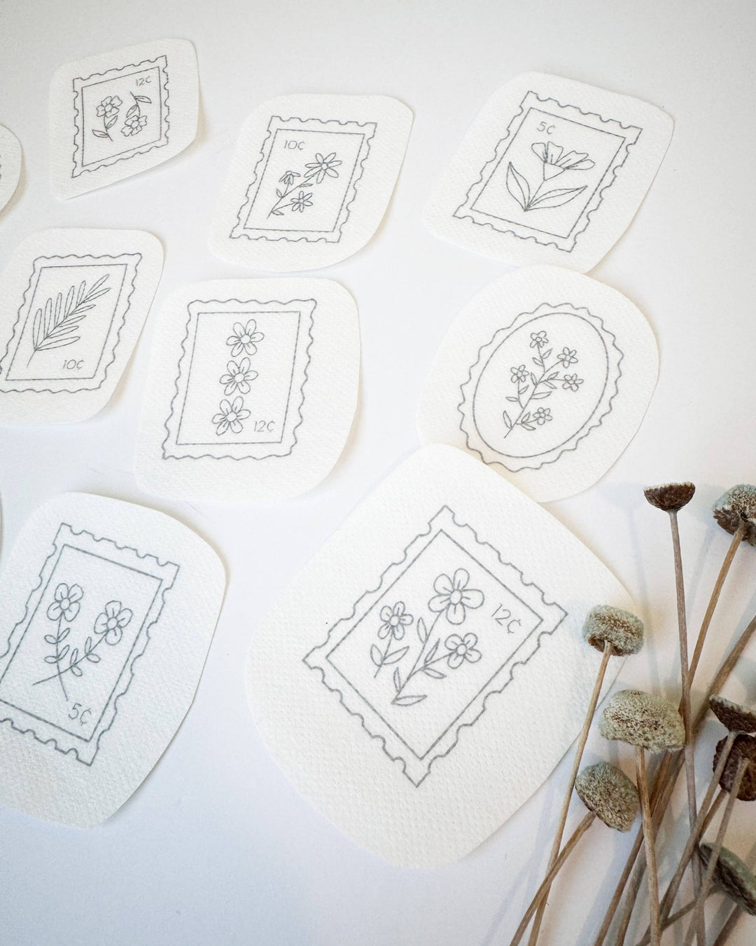 Urbann Nest - Floral Stamp Embroidery Stick and Stitch Packs - Pisgah Needleworks