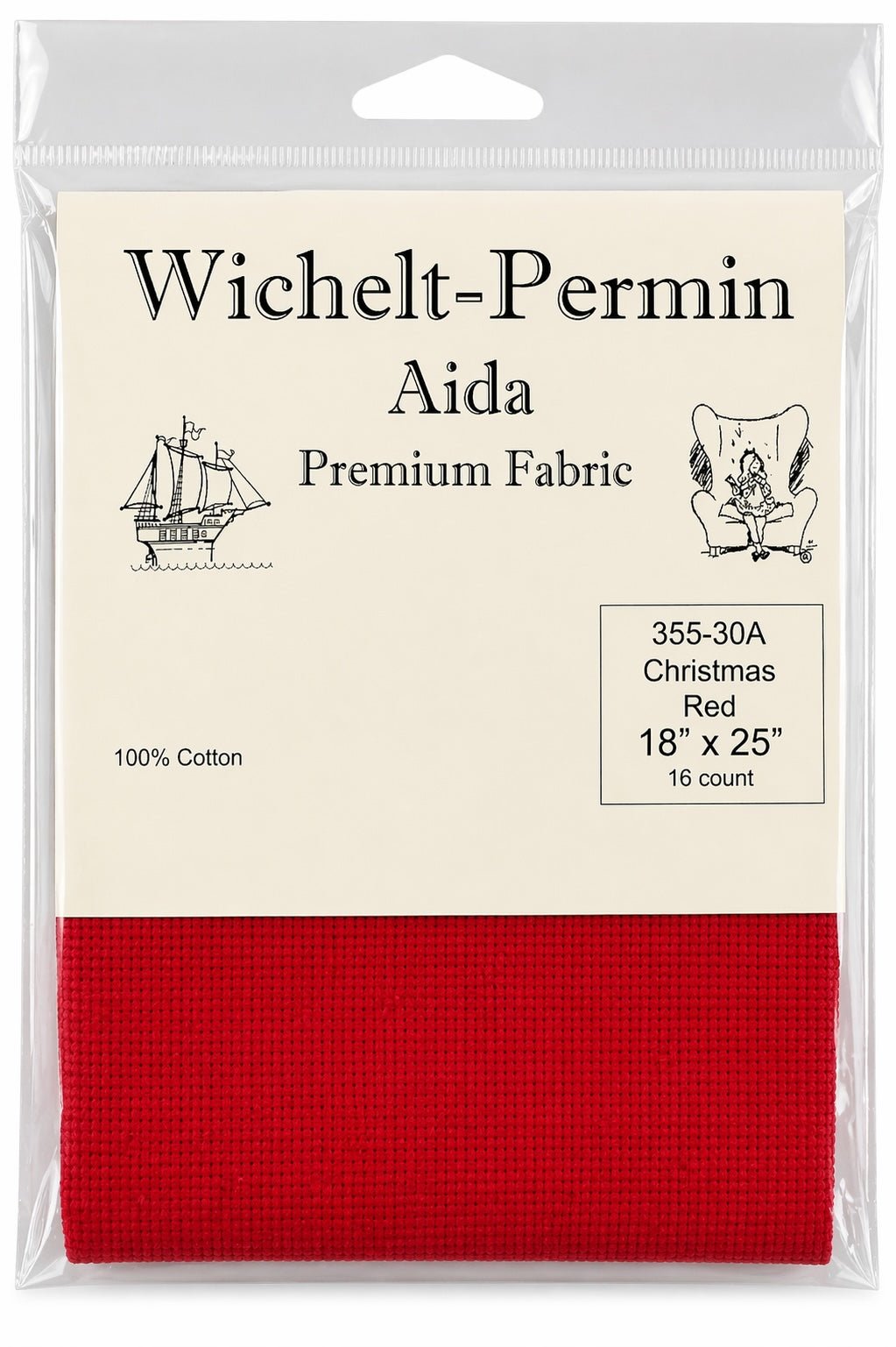 Wichelt - Permin Aida Fabric – Aqua – 16 Count – 18" x 25" – Premium Danish Cross Stitch Fabric - Pisgah Needleworks