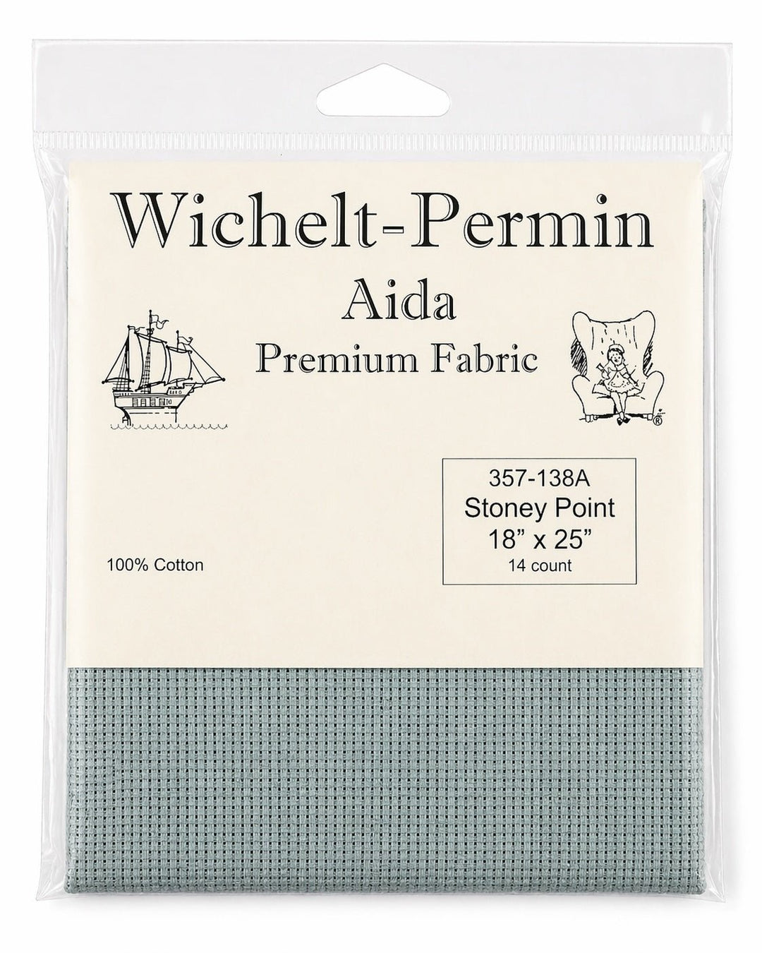 Wichelt - Permin Aida Fabric – Stoney Point – 14 Count – 18" x 25" Cross Stitch Cloth - Pisgah Needleworks