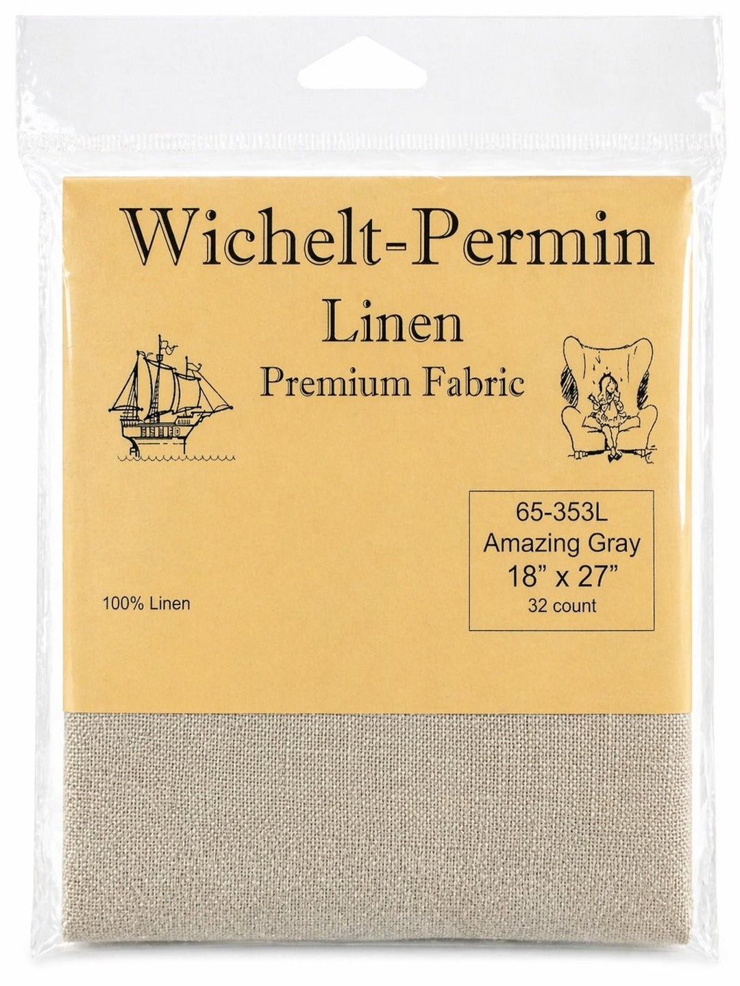 Wichelt - Permin Linen Fabric – Amazing Gray – 32 Count – 18" x 27" – Premium Danish Needlework Fabric - Pisgah Needleworks