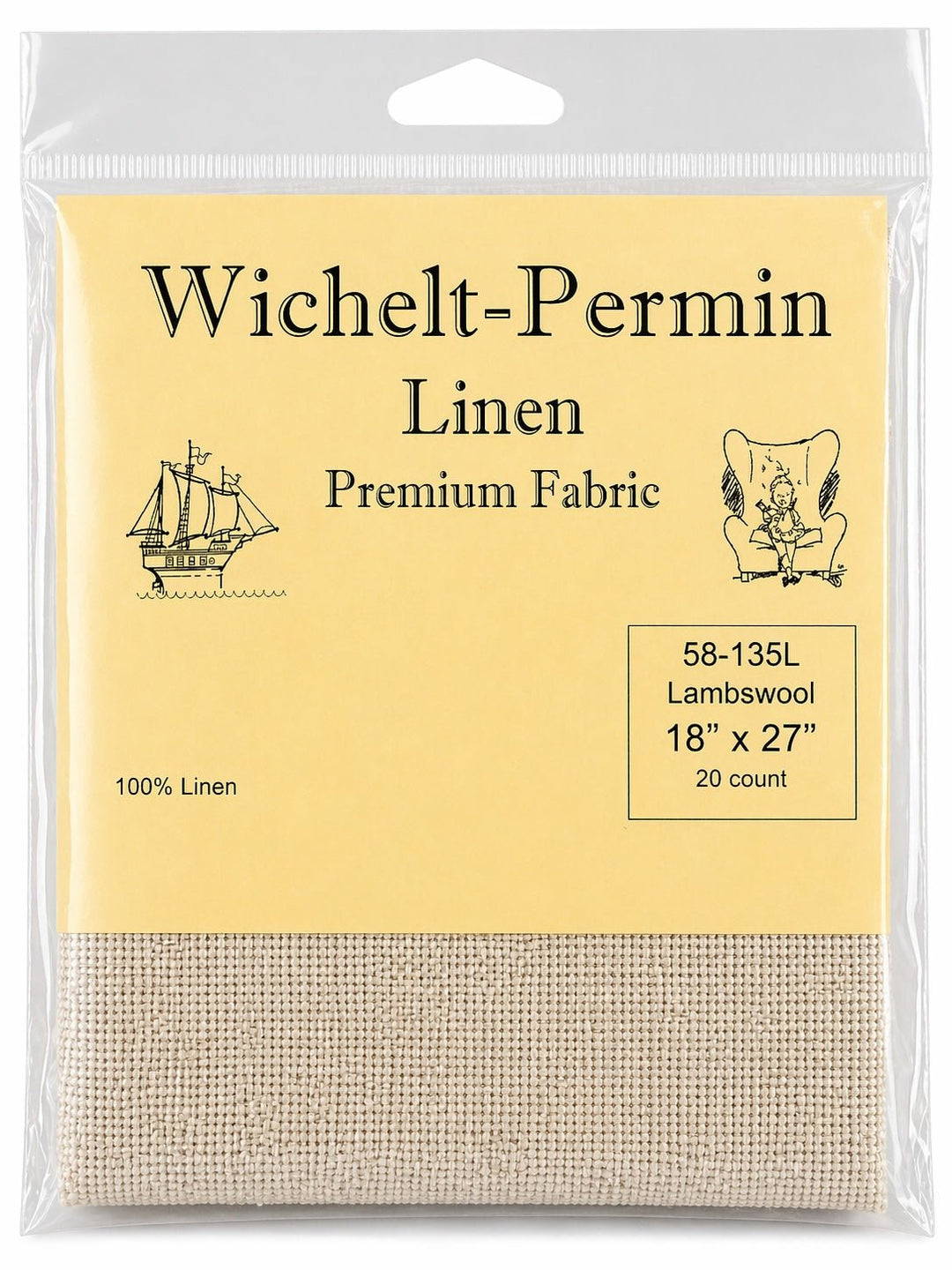 Wichelt - Permin Linen Fabric – Lambswool – 20 Count – 18" x 27" – Premium Danish Linen for Cross Stitch & Embroidery - Pisgah Needleworks