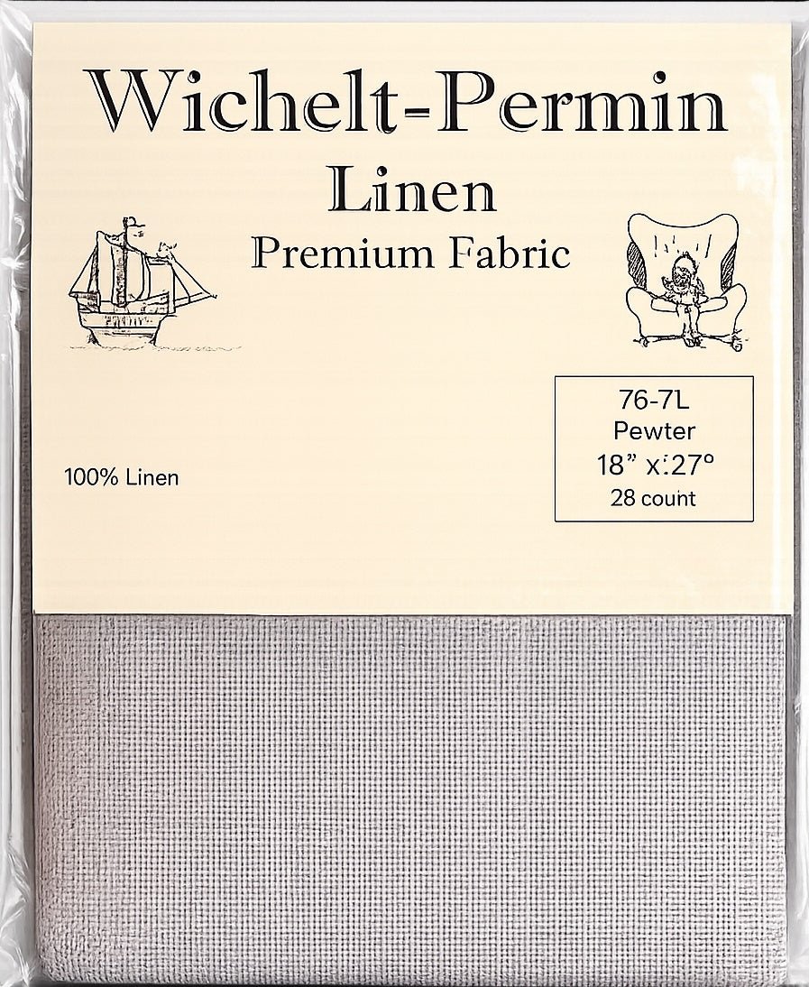 Wichelt - Permin Linen Fabric – Pewter (28 Count, 18" x 27") - Pisgah Needleworks