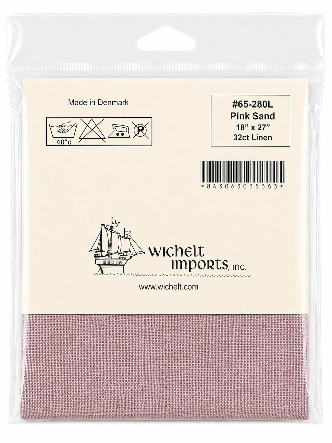 Wichelt - Permin Linen Fabric – Pink Sand – 32 Count – 18" x 27" – Premium Danish Needlework Fabric - Pisgah Needleworks