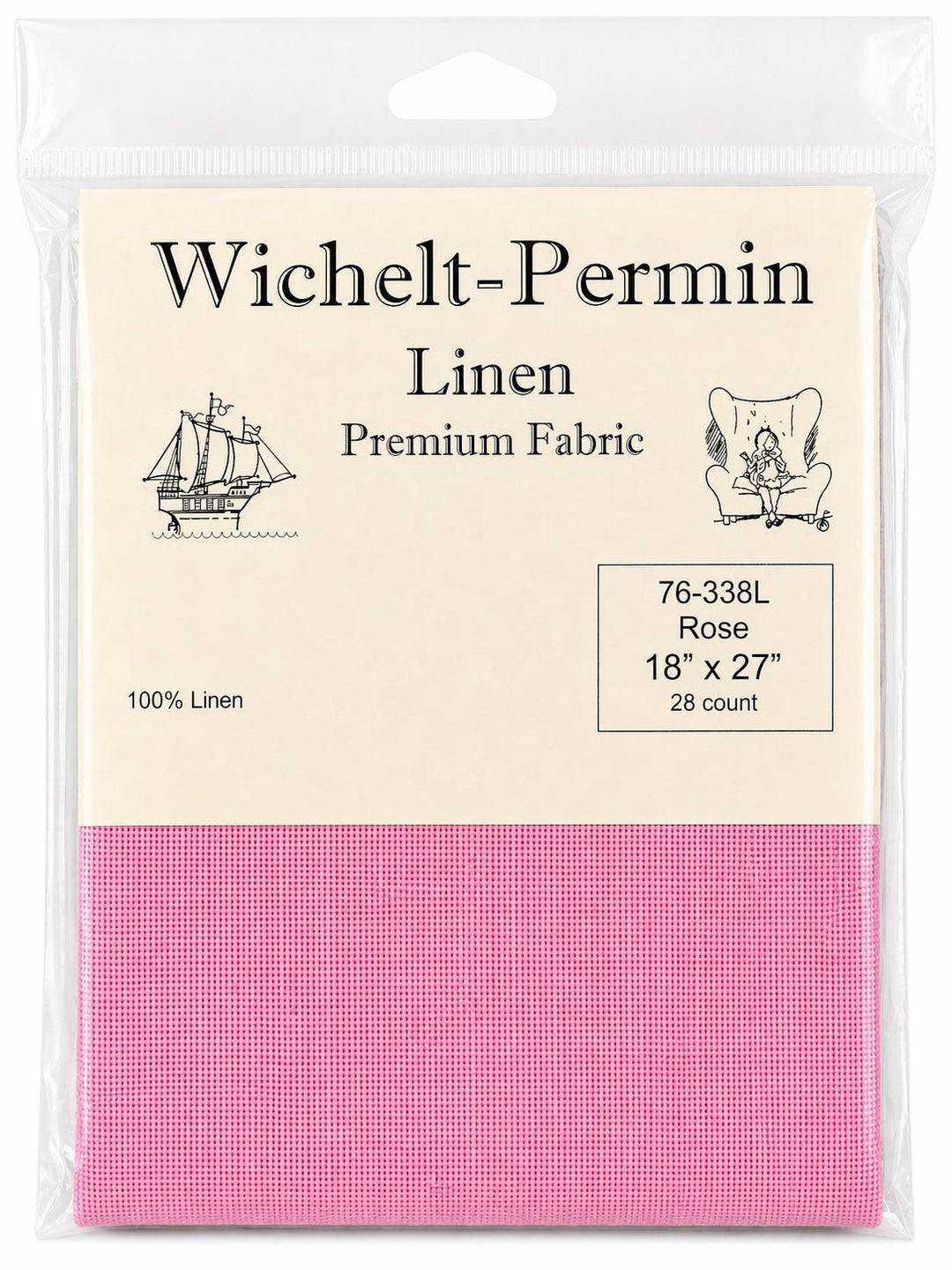 Wichelt - Permin Linen Fabric – Rose – 28 Count – 18" x 27" – Premium Danish Needlework Fabric - Pisgah Needleworks