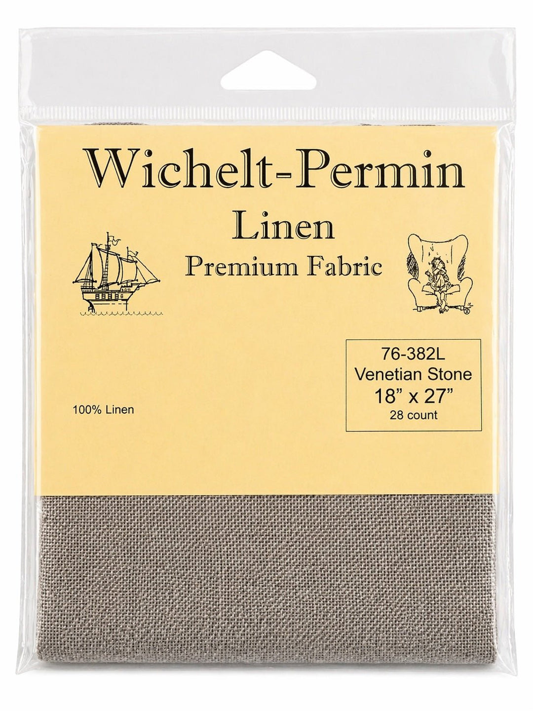 Wichelt - Permin Linen Fabric – Venetian Stone – 18" x 27" – 28 Count - Pisgah Needleworks