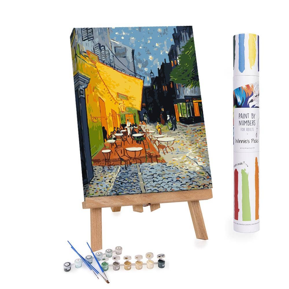 Winnie's Picks - Cafe Terrace at Night, Vincent van Gogh - Retro Wall Art - Pisgah Needleworks