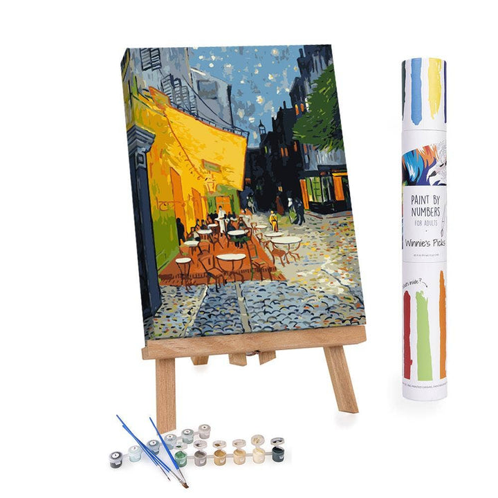 Winnie's Picks - Cafe Terrace at Night, Vincent van Gogh - Retro Wall Art - Pisgah Needleworks