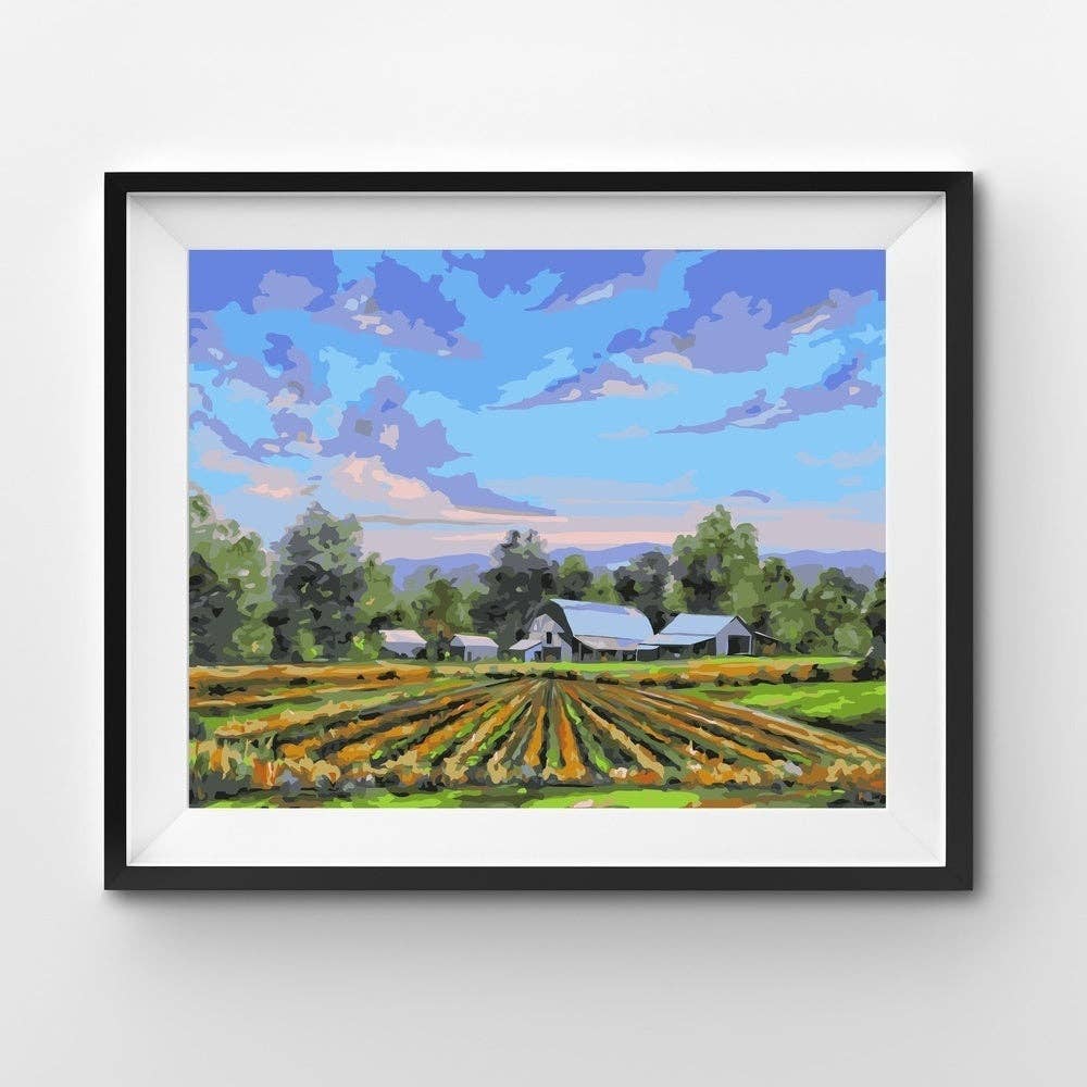 Winnie's Picks - Farm on Glenn Bridge - Paint by Numbers - Mens Gifts: Without Frame - Pisgah Needleworks