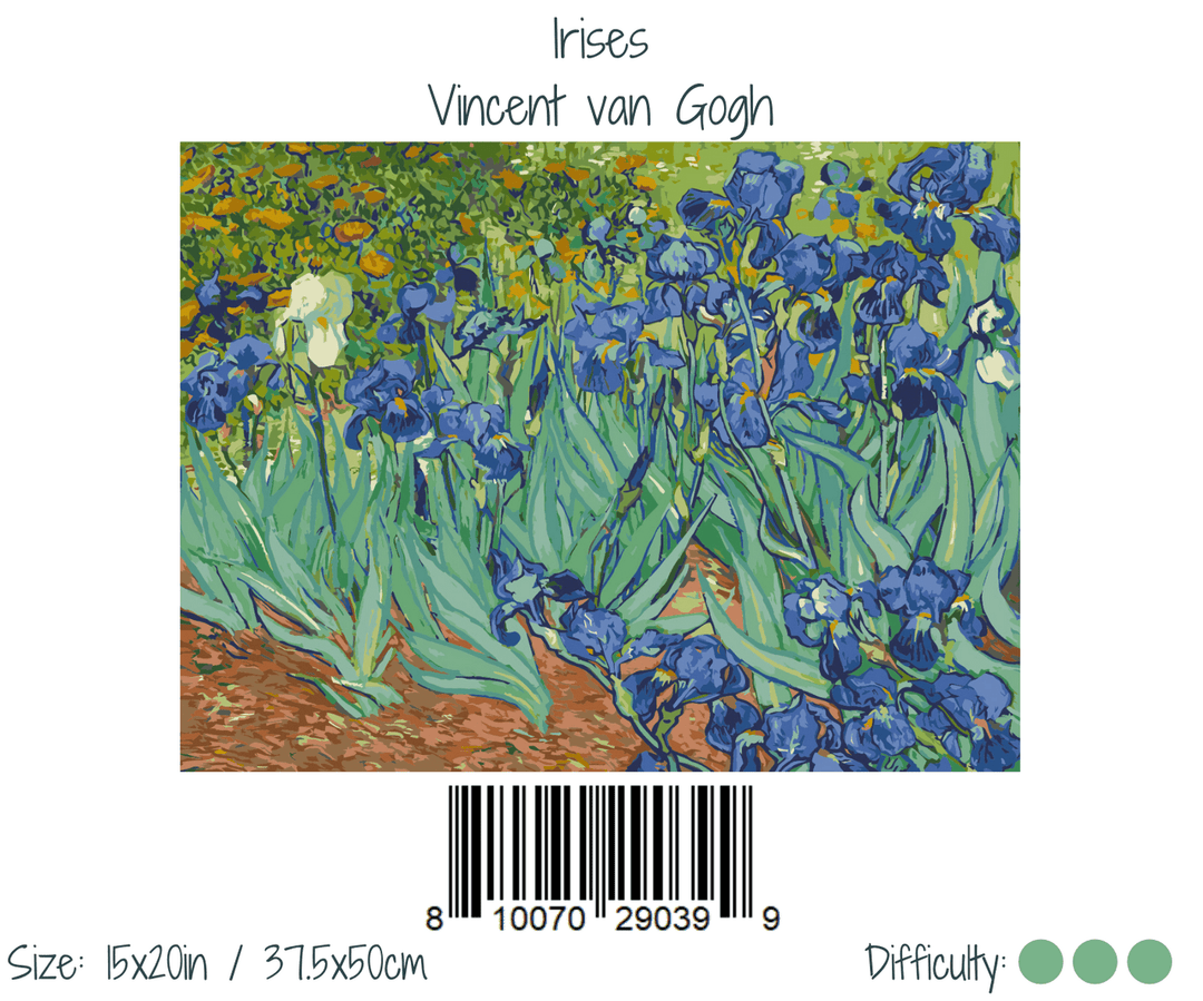 Winnie’s Picks – Irises by Vincent van Gogh Paint by Numbers Kit (15x20in) - Pisgah Needleworks
