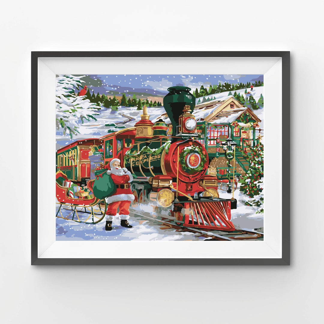 Winnie’s Picks – Santa Express DIY Paint by Numbers Kit (16x20in) - Pisgah Needleworks
