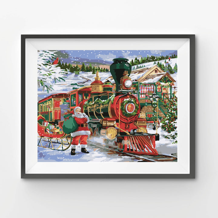 Winnie’s Picks – Santa Express DIY Paint by Numbers Kit (16x20in) - Pisgah Needleworks